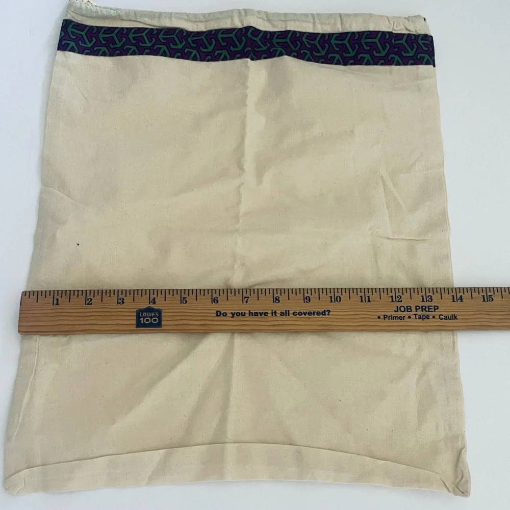 Tory Burch 2 cotton purple and green shoe or purse bags with gold emblem NWOT